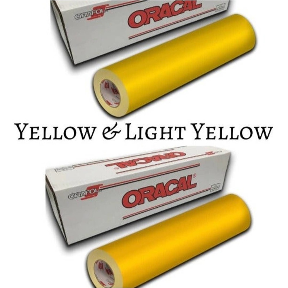 2 Pack 12"x 1 Yard Oracal 651 YELLOW & LIGHT-YELLOW Cricut Hobby Craft Vinyl